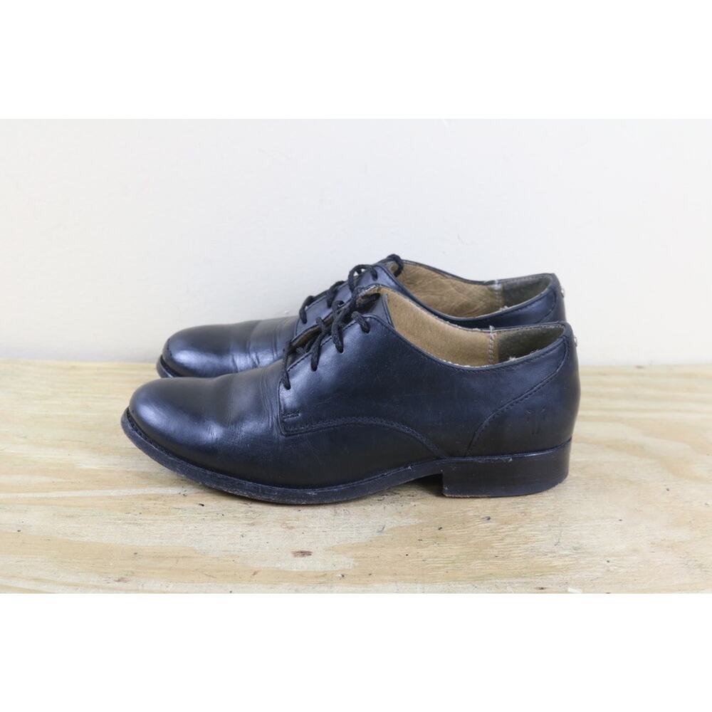 Frye Shoes Womens 6B Melissa Black Leather Lace Up Oxfords Mexico